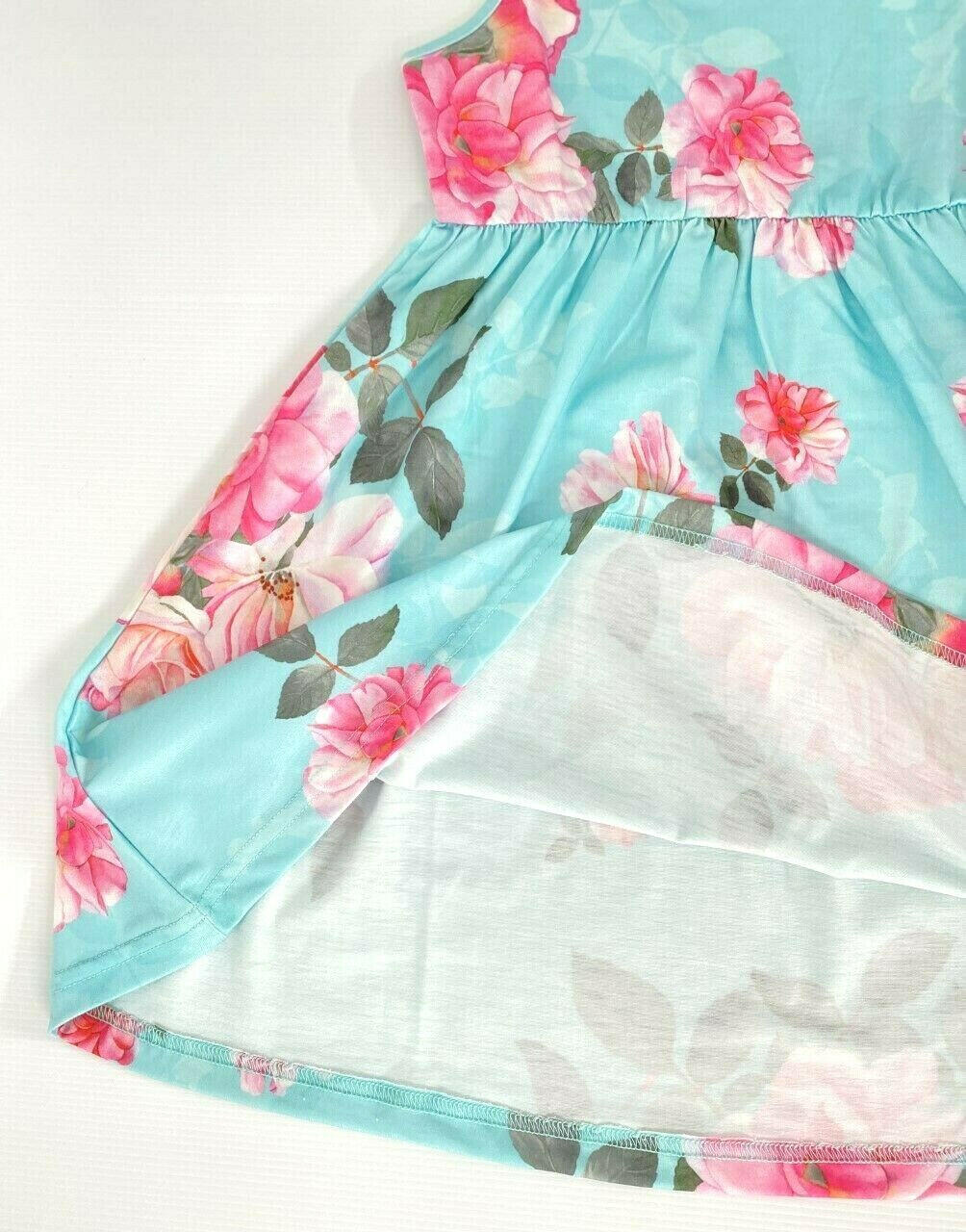 Girls dress new pink camellia rose blue girls dress floral girls dress - MARIGOLD 