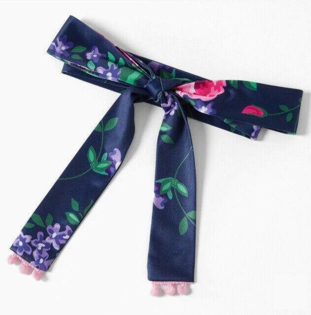 Girls Dress New Size 2 years Dark Blue Floral Pom Pom Ruffle Dress & Headband - MARIGOLD 