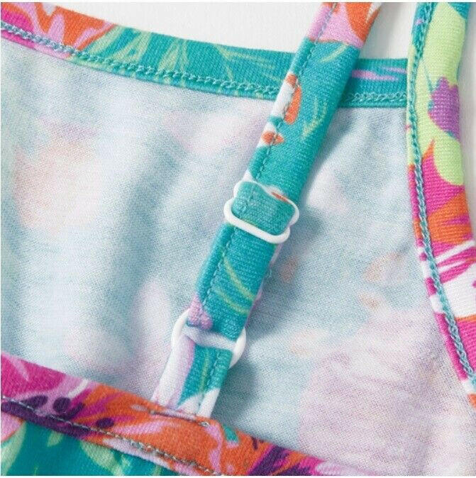 Girls Dress Turquoise Green Hibiscus Flower Print Dress - MARIGOLD 