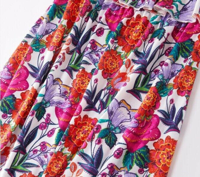 Girls Dress- Vibrant Floral Flounce Maxi Dress - MARIGOLD 