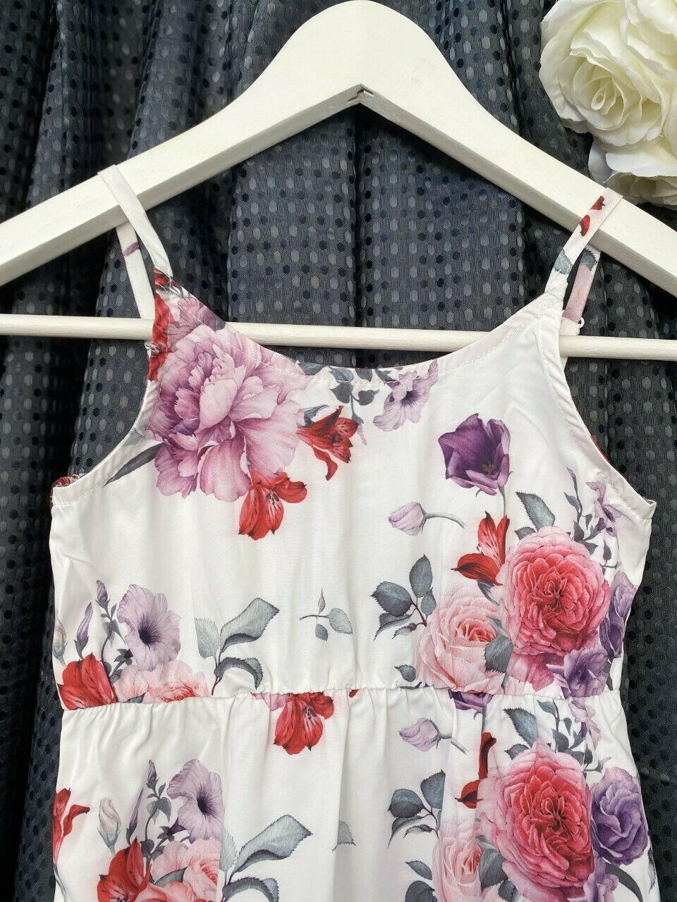 New Girls Dress: Flower and Rose Floral Print Sundress - MARIGOLD 