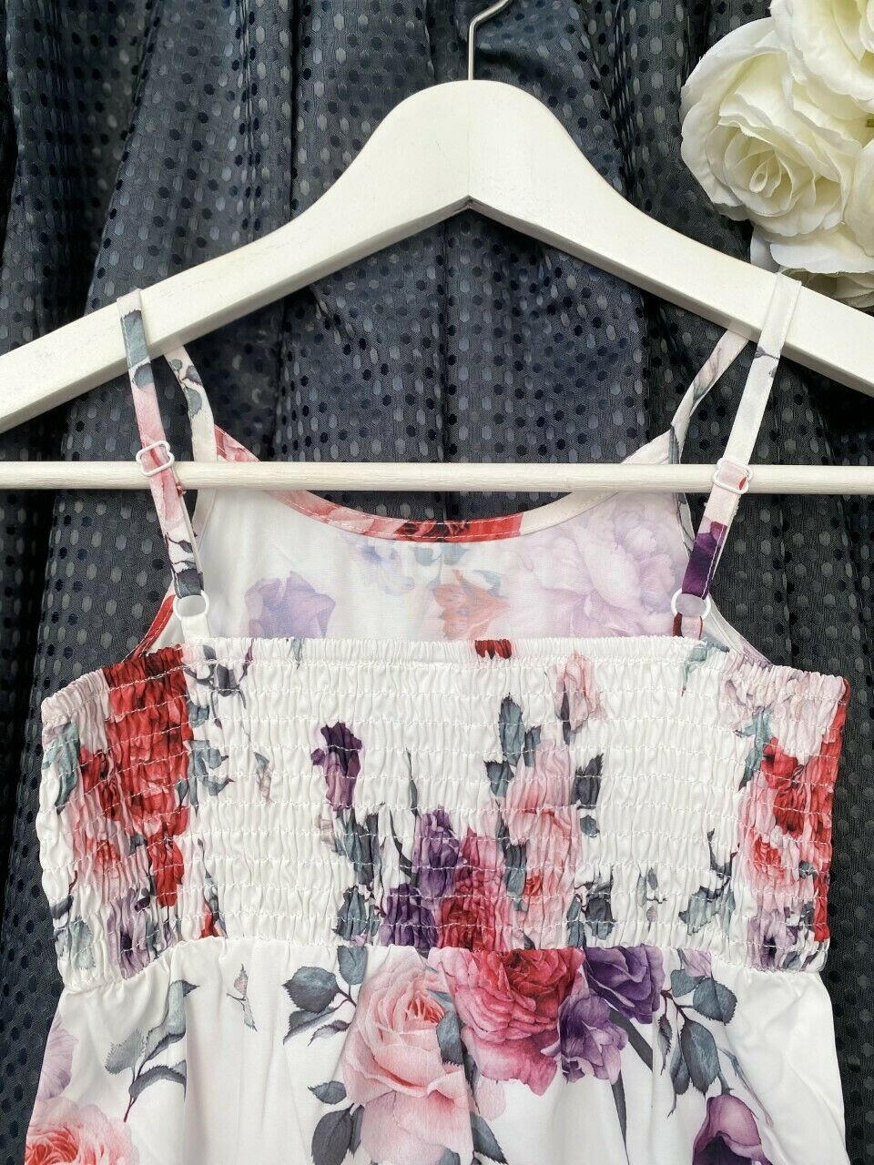 New Girls Dress: Flower and Rose Floral Print Sundress - MARIGOLD 