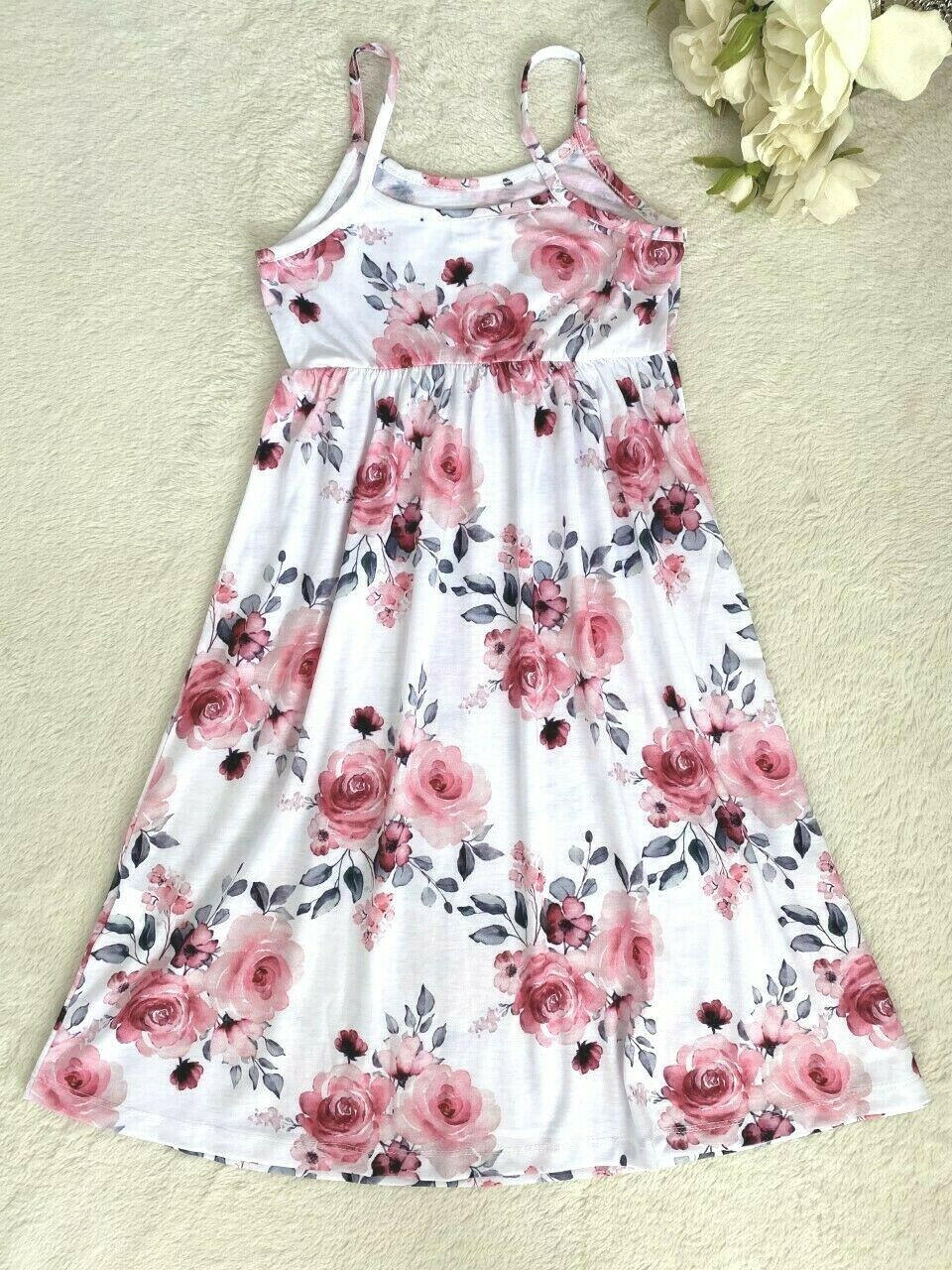 New Girls Dress: Pretty Pink Floral Print Maxi Dress - MARIGOLD 