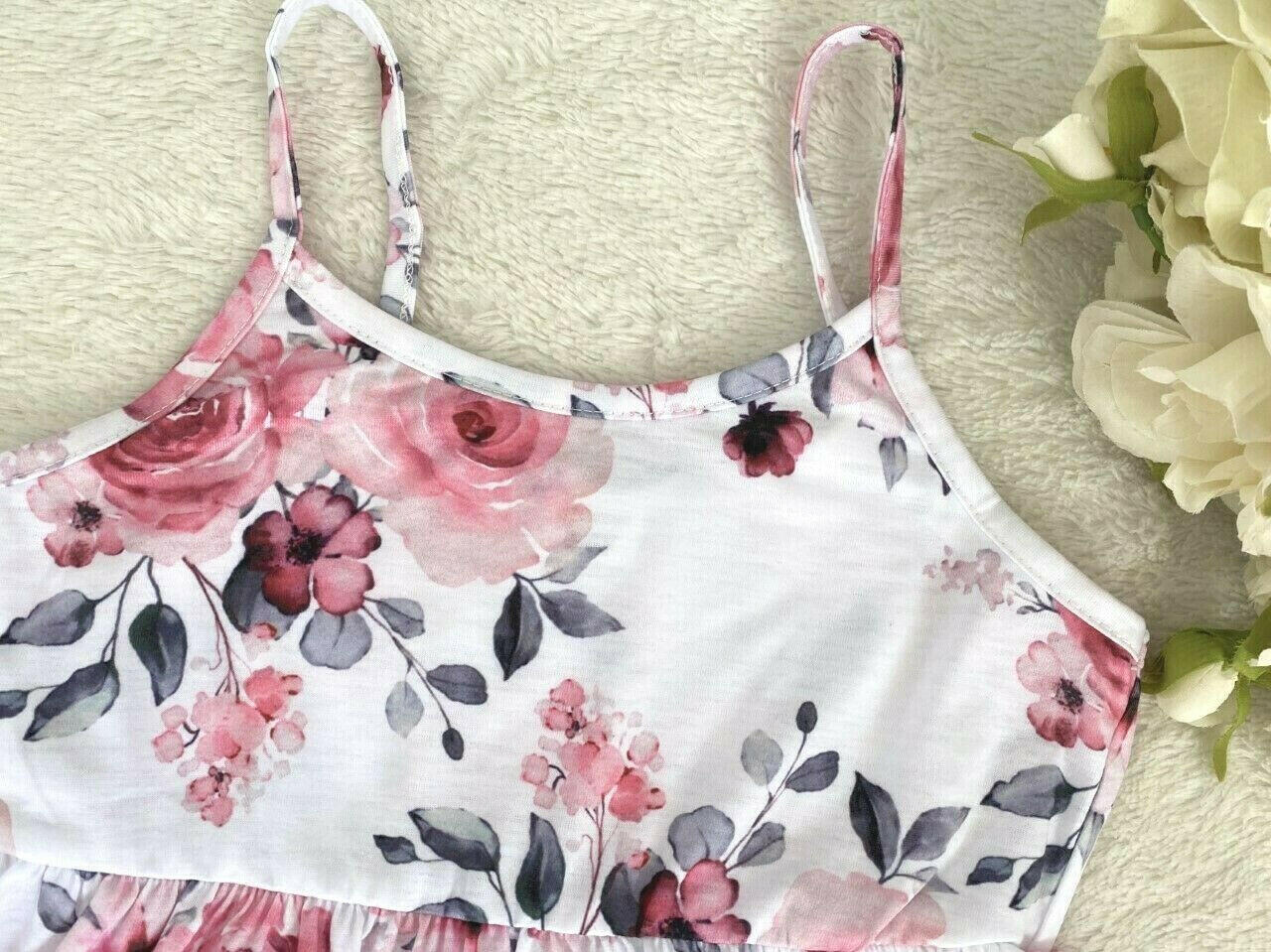 New Girls Dress: Pretty Pink Floral Print Maxi Dress - MARIGOLD 