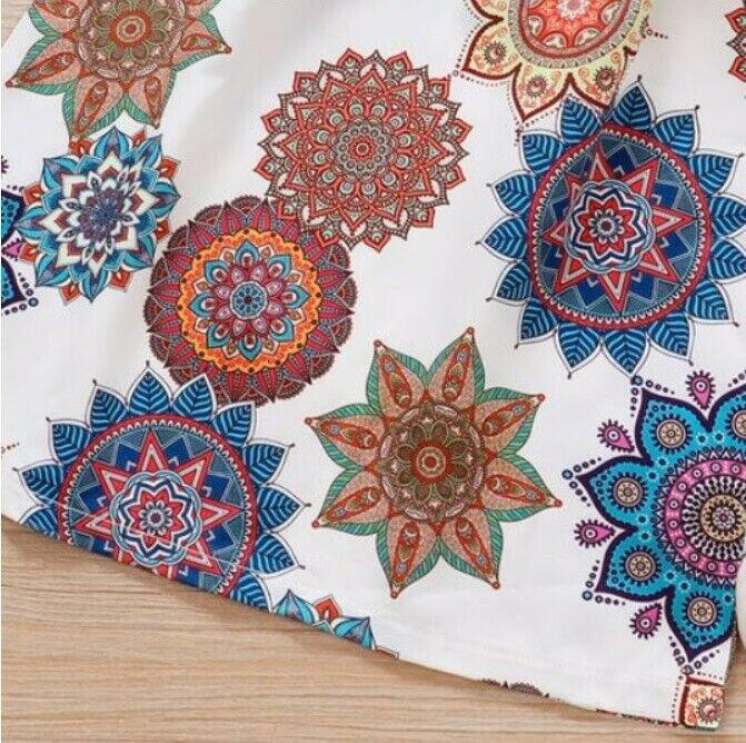 Girls Dress NEW Bohemian Print Cleo Neckline Girls Dress Girls Summer Dress - MARIGOLD 
