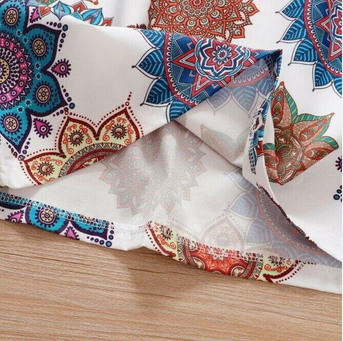 Girls Dress NEW Bohemian Print Cleo Neckline Girls Dress Girls Summer Dress - MARIGOLD 