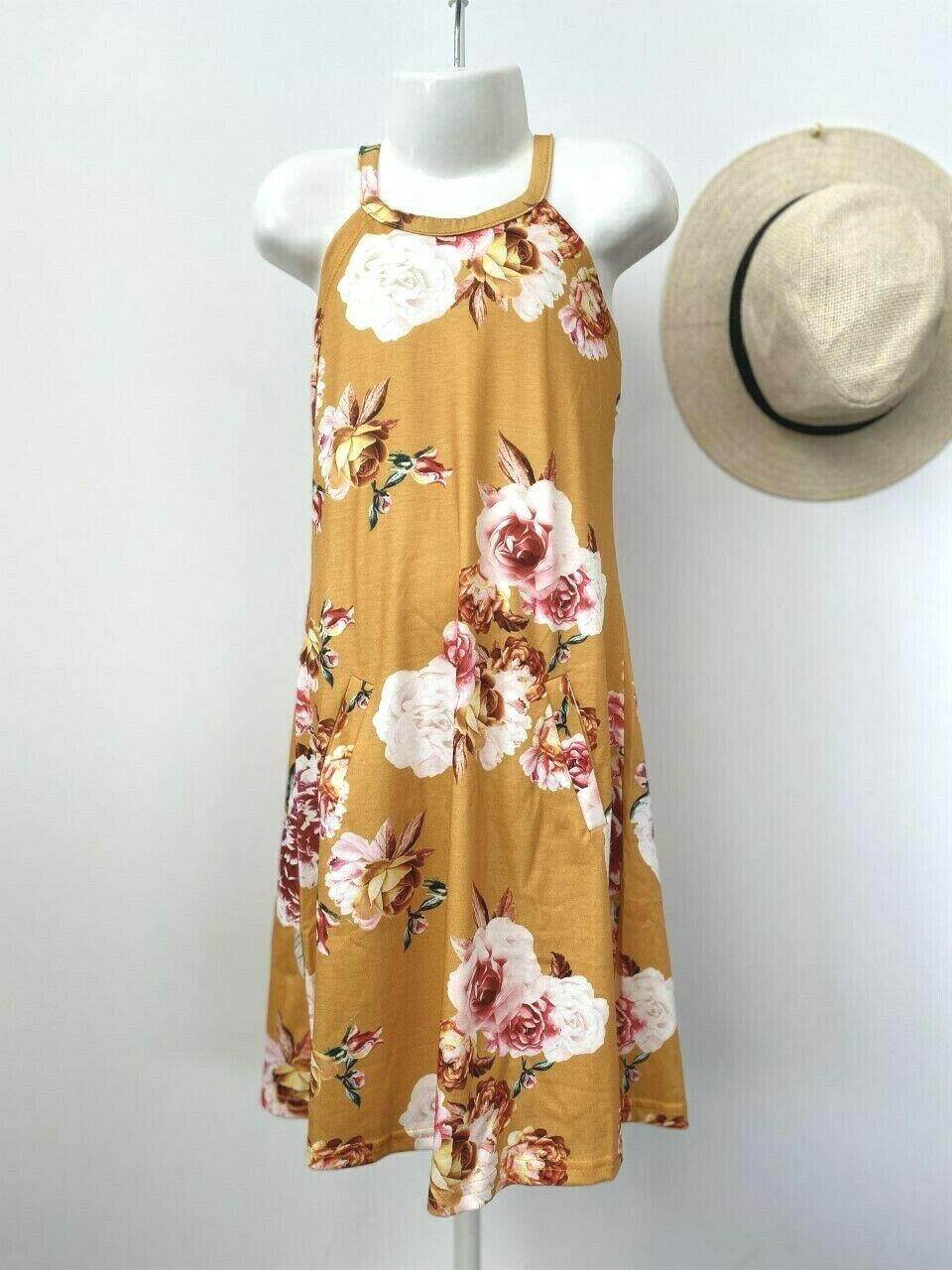NEW Size 3/4/5 years Girls Dress Amber Rose Halter Neck Girls Dress - MARIGOLD 
