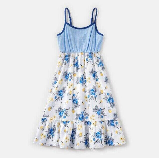 size 2 years / 3 years new girls dress blue floral ruffle hem dress- 2 left! - MARIGOLD 