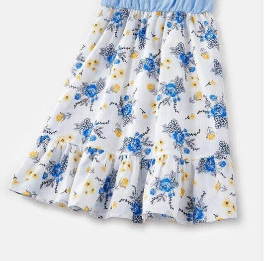 size 2 years / 3 years new girls dress blue floral ruffle hem dress- 2 left! - MARIGOLD 