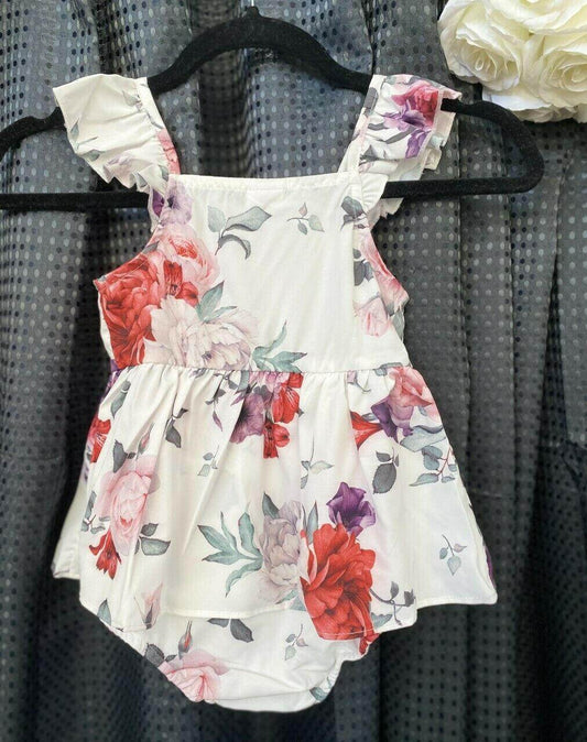 Sweet Baby Girls' Flower and Rose Print Baby Girls Dress - MARIGOLD 