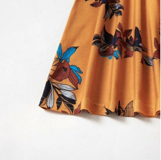 Girls Dress New Amber Floral Long Sleeve Girls Dress - MARIGOLD 