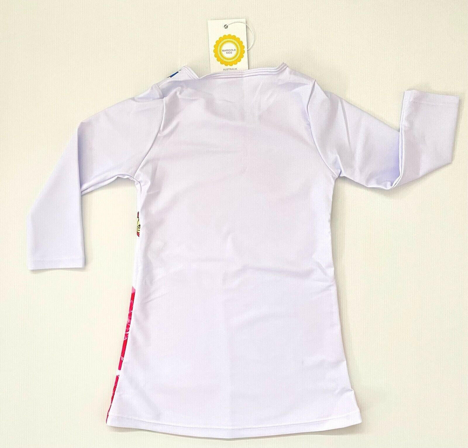 Girls Dress- Unicorn Butterfly Floral Long Sleeve Girls Dress - MARIGOLD 