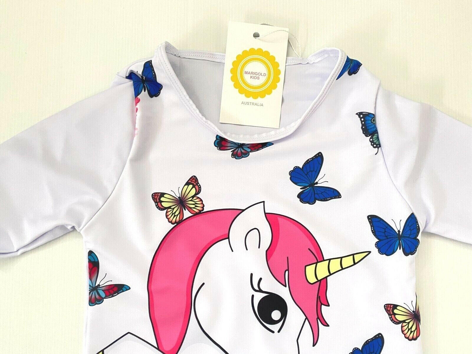 Girls Dress- Unicorn Butterfly Floral Long Sleeve Girls Dress - MARIGOLD 