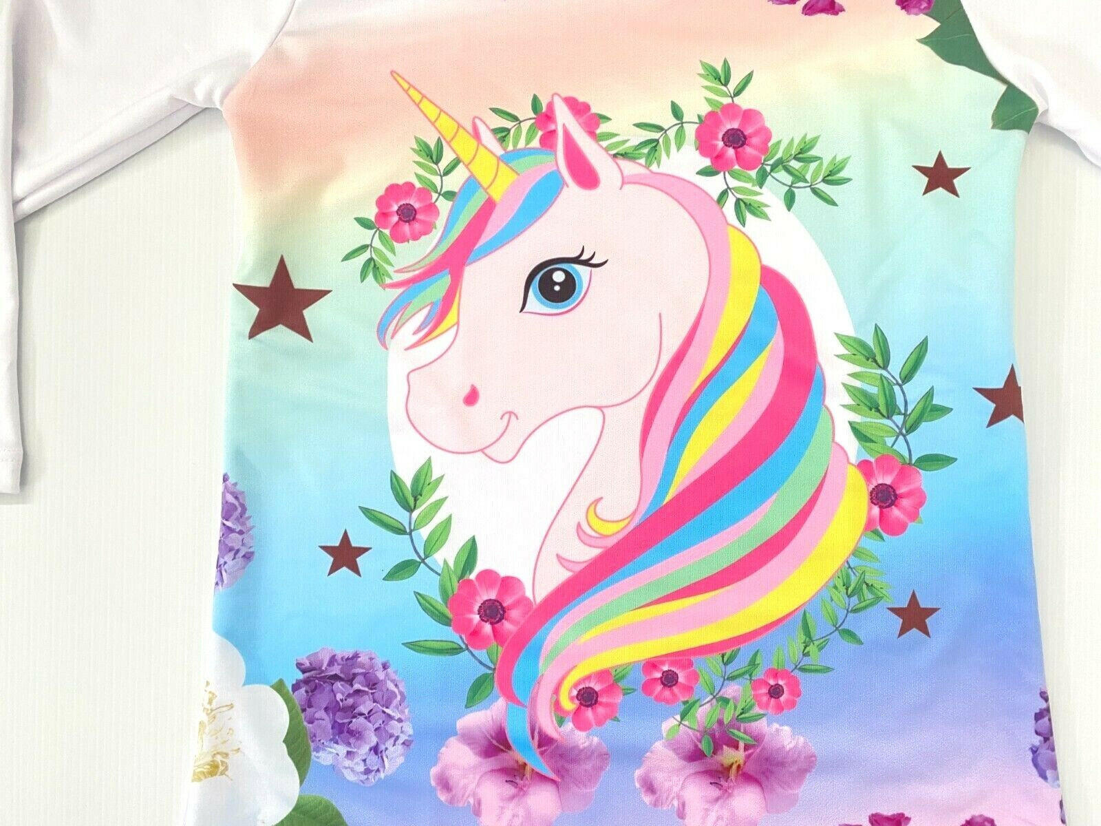 Rainbow Unicorn Floral Print Dress - MARIGOLD 