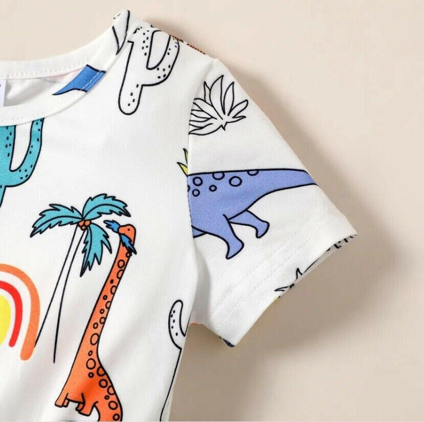 Girls Dress- Girls' Dinosaur Print Dress - MARIGOLD 