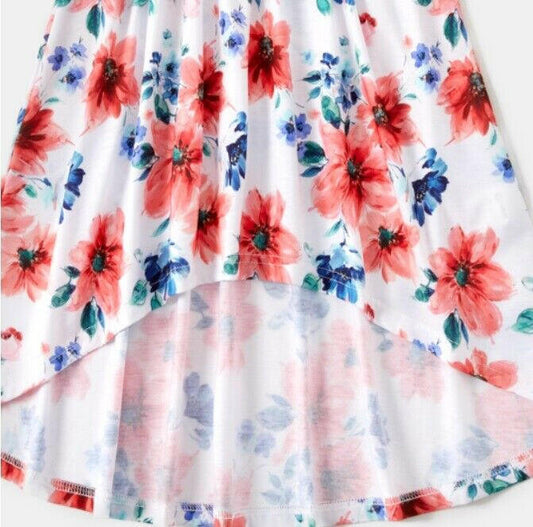Girls dress new pink floral high-low girls dress - MARIGOLD 