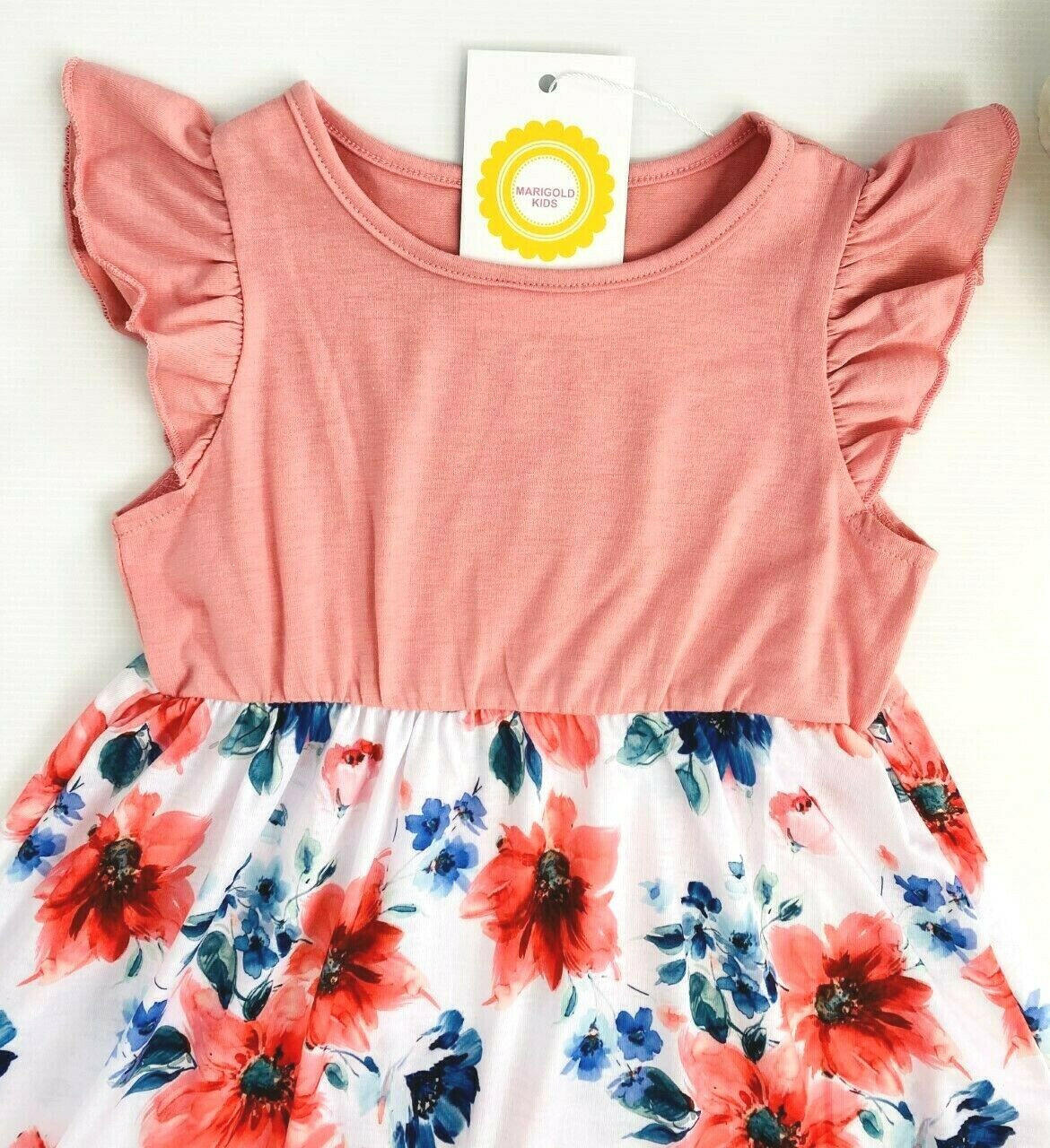 Girls dress new pink floral high-low girls dress - MARIGOLD 