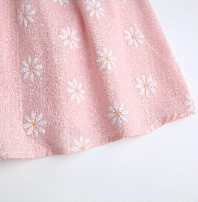 Baby Girls Dress Light Pink Daisy Flutter Sleeve Baby Girls Dress - MARIGOLD 