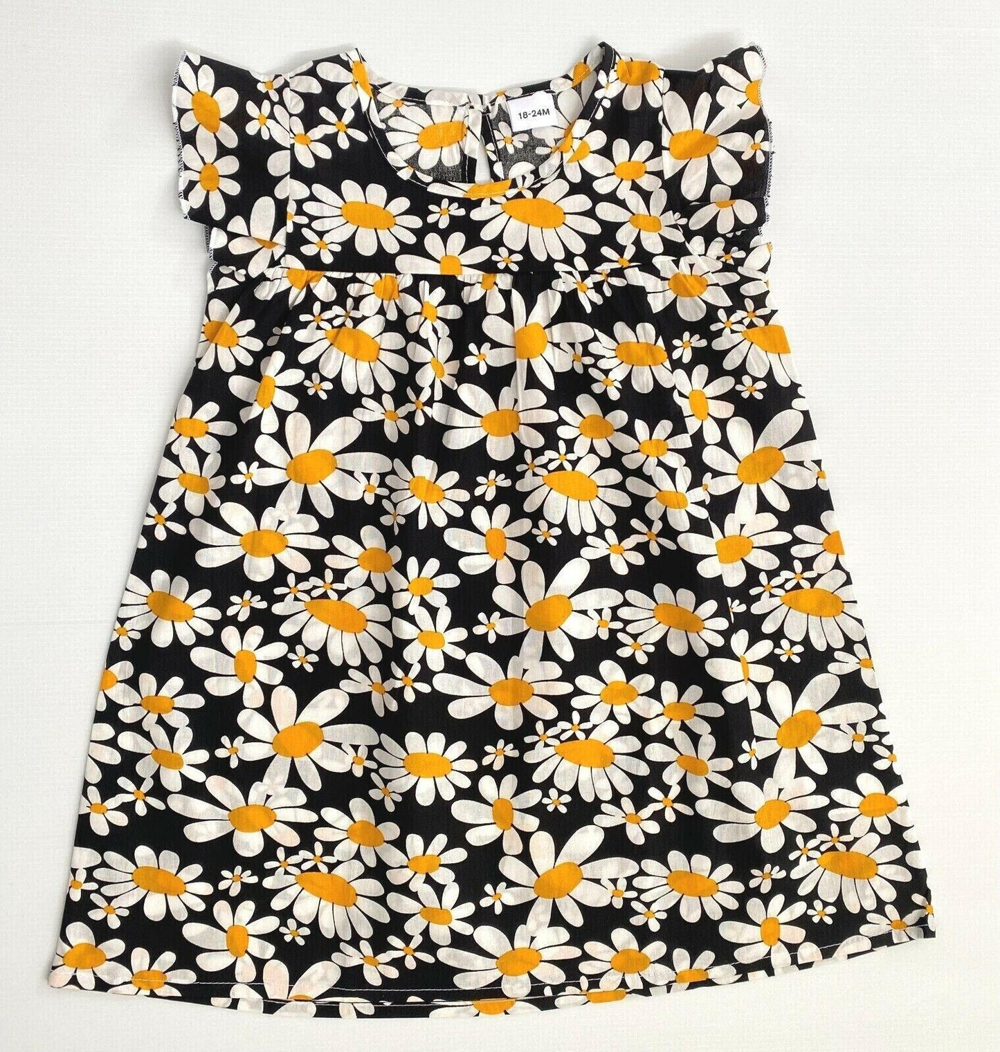 baby girls dress new black daisy baby girls dress 100% cotton daisy baby dress - MARIGOLD 