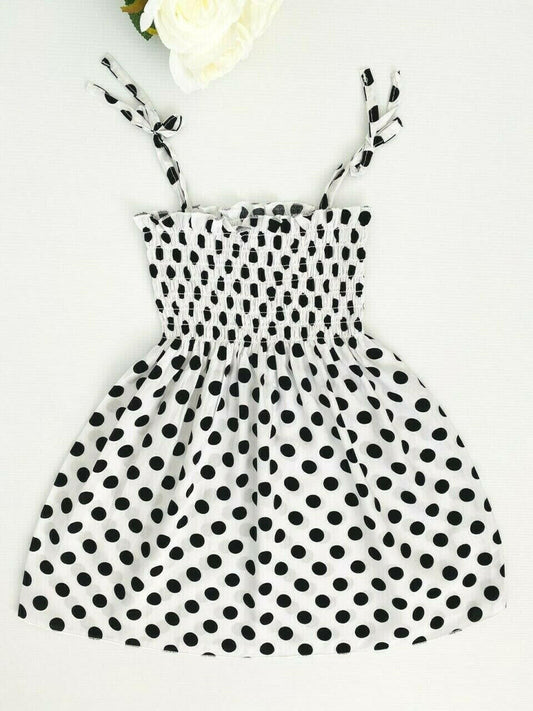 Girls Dress Baby Girls Dress Toddler Dress New Black Polkadot Girls Dress - MARIGOLD 