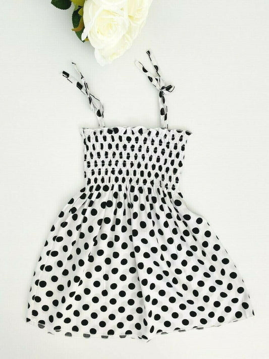 Girls Dress Baby Girls Dress Toddler Dress New Black Polkadot Girls Dress - MARIGOLD 