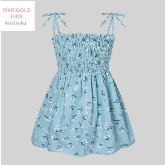 Girls Dress Size 6-9m/9-12m/12-18m/18-24m/2-3y New Blue Blossom Baby Girls Dress - MARIGOLD 
