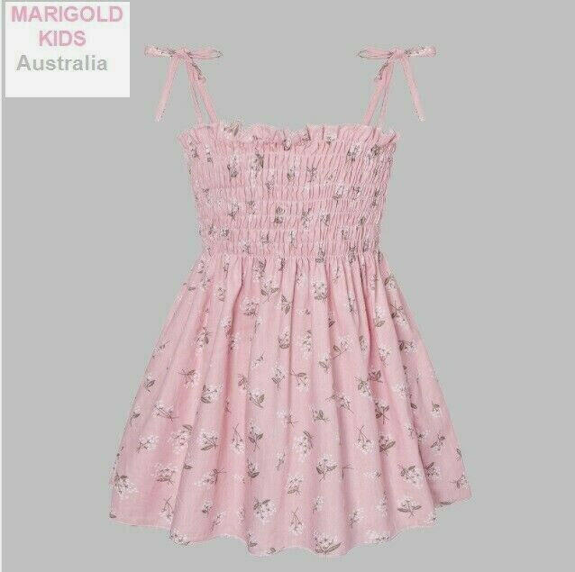 Girls Pink Floral Sundress - MARIGOLD 