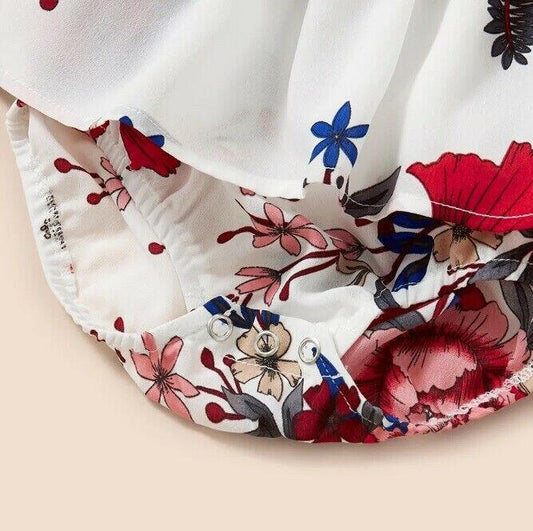 Red Floral Baby Girl Dress - MARIGOLD 