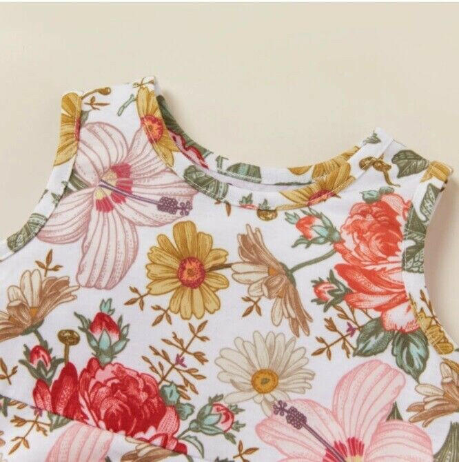 baby girls dress floral baby dress and yellow headband set - MARIGOLD 