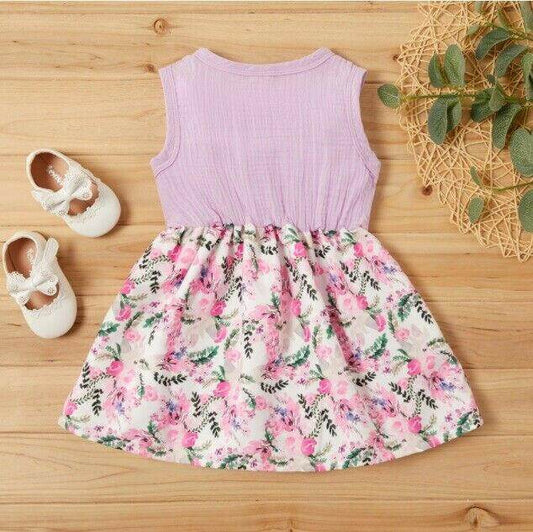 size 12-18 months new girls dress lilac and pink floral girls dress -1 left ! - MARIGOLD 