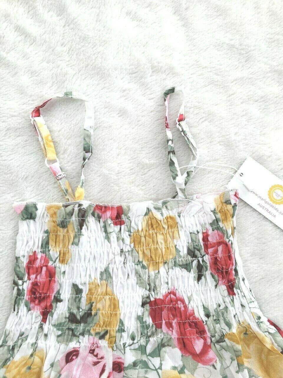 baby girls dress size 9-12 months new rose baby dress floral baby girls dress - MARIGOLD 