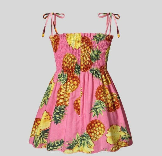 NEW Size 18-24 months Toddler Girls Dress 100% Cotton Pink Pineapple Dress - MARIGOLD 