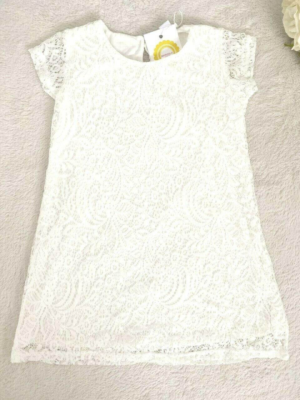 NEW Size 3-4 Years Girls Dress Ivory White Soft Lace Girls Dress Party/Formal - MARIGOLD 