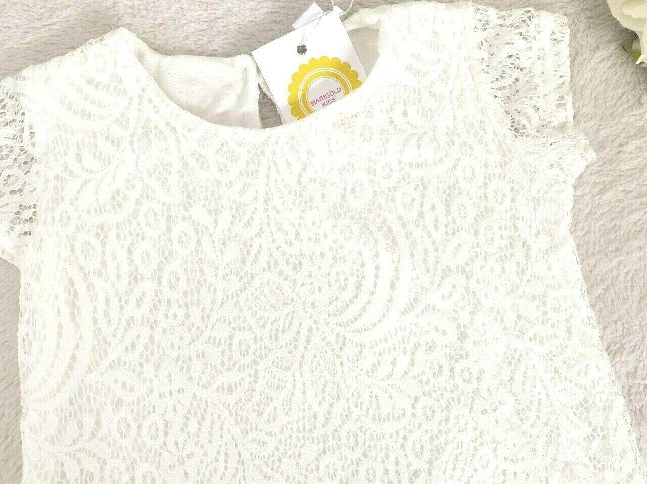 NEW Size 3-4 Years Girls Dress Ivory White Soft Lace Girls Dress Party/Formal - MARIGOLD 