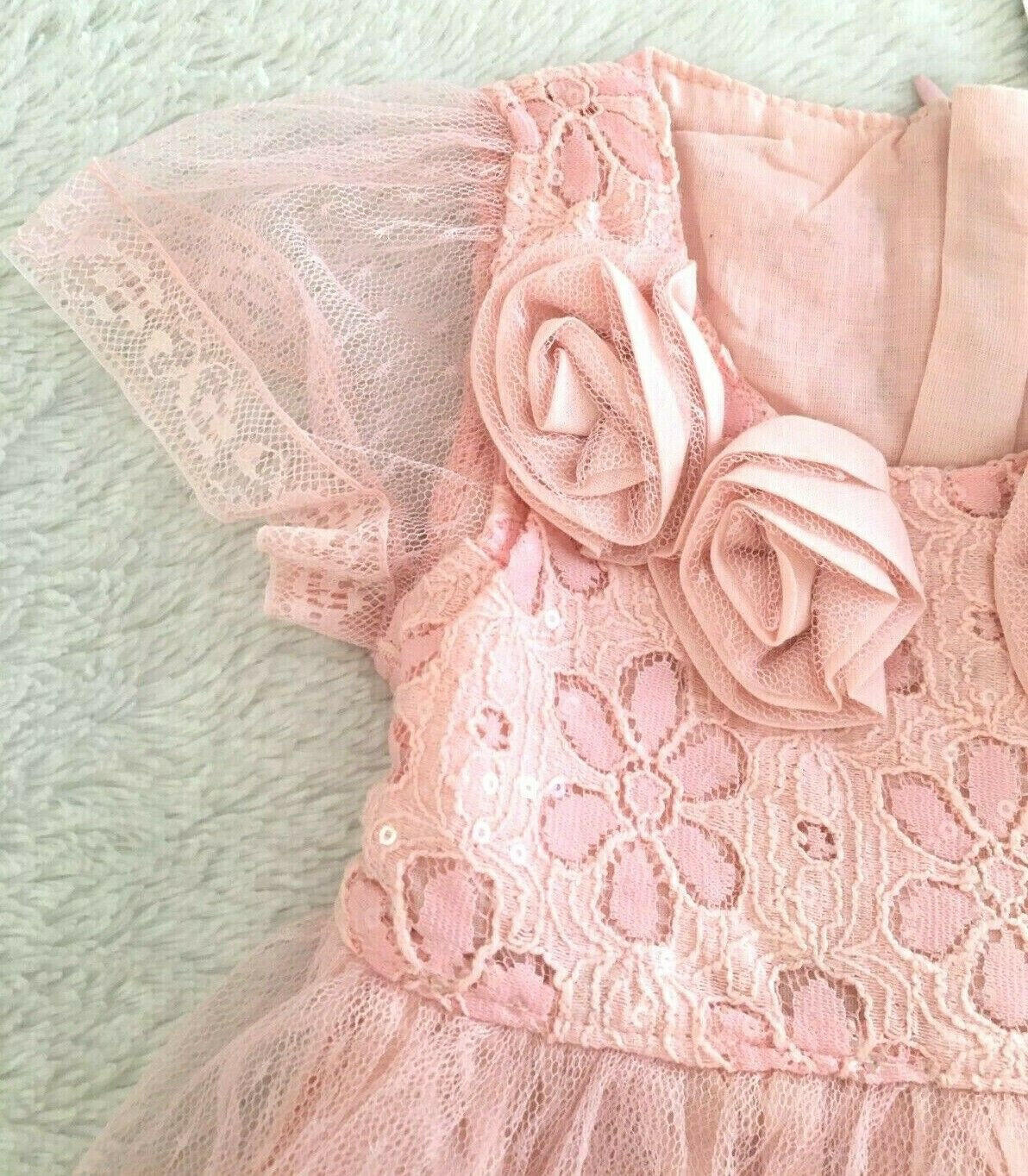 NEW Size 4 Years Girls Dress Girls Pink Rosette Dress Occasion Party Dress - MARIGOLD 