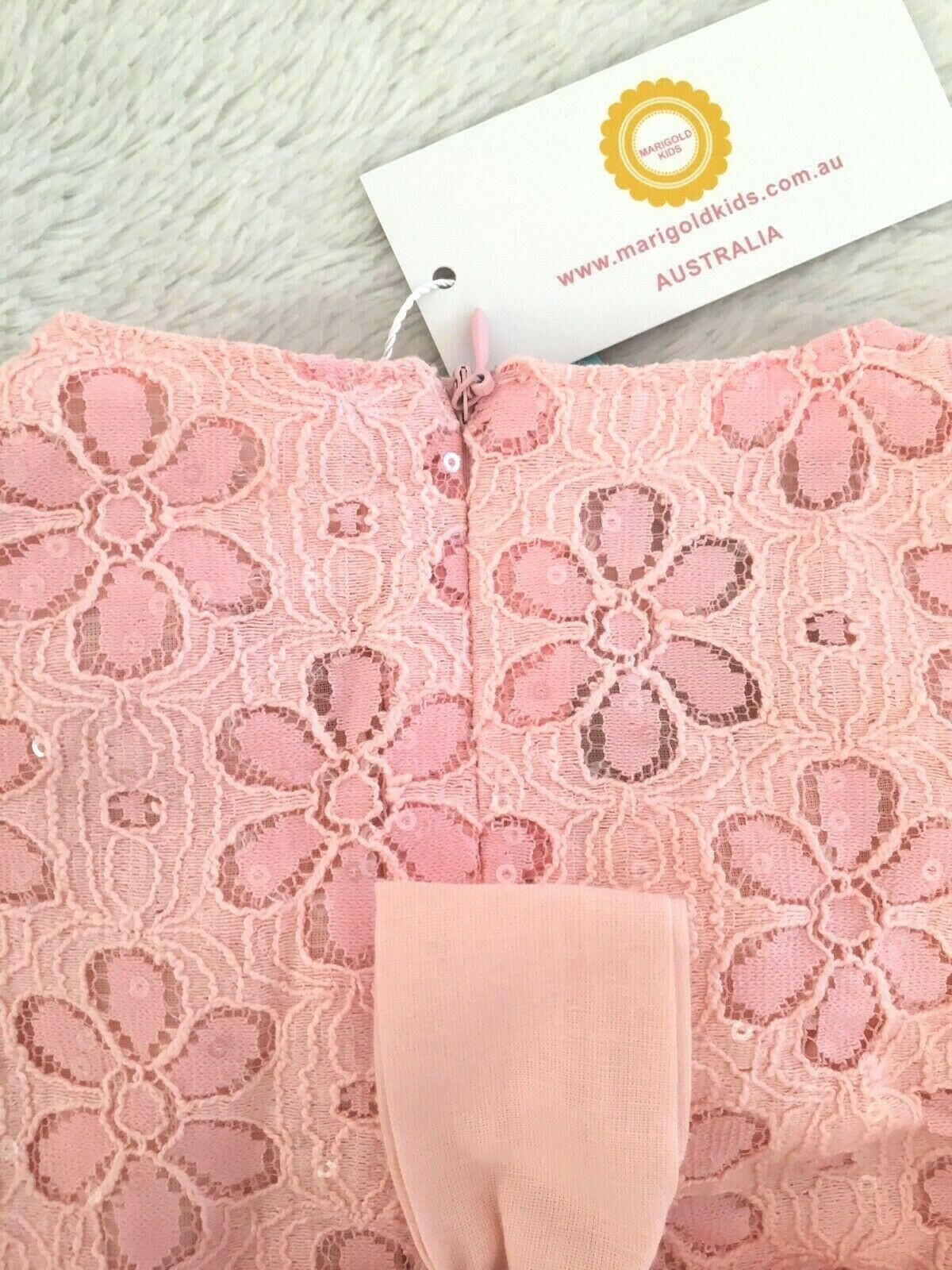 NEW Size 4 Years Girls Dress Girls Pink Rosette Dress Occasion Party Dress - MARIGOLD 