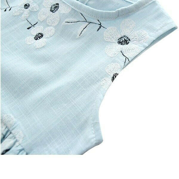 NEW Size 5-6 Years Girls Dress 100% Cotton Blue Floral Girls Dress - MARIGOLD 