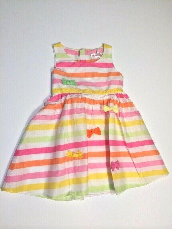 NEW Size 5 Years Girls Clothing Girls Dress Rainbow and Bows Dress - MARIGOLD 