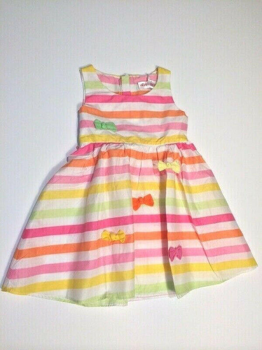 NEW Size 5 Years Girls Clothing Girls Dress Rainbow and Bows Dress - MARIGOLD 