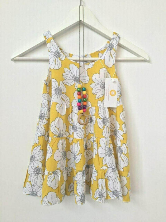 size 2 years new toddler girls dress yellow floral size 2 girls dress - MARIGOLD 