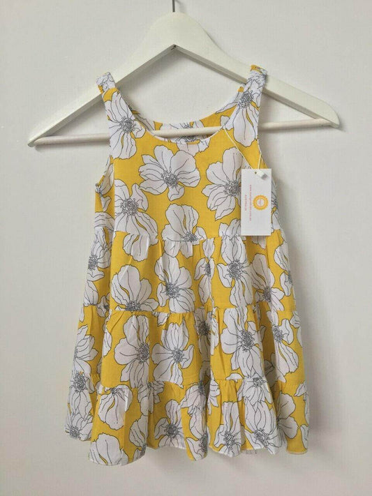 size 2 years new toddler girls dress yellow floral size 2 girls dress - MARIGOLD 