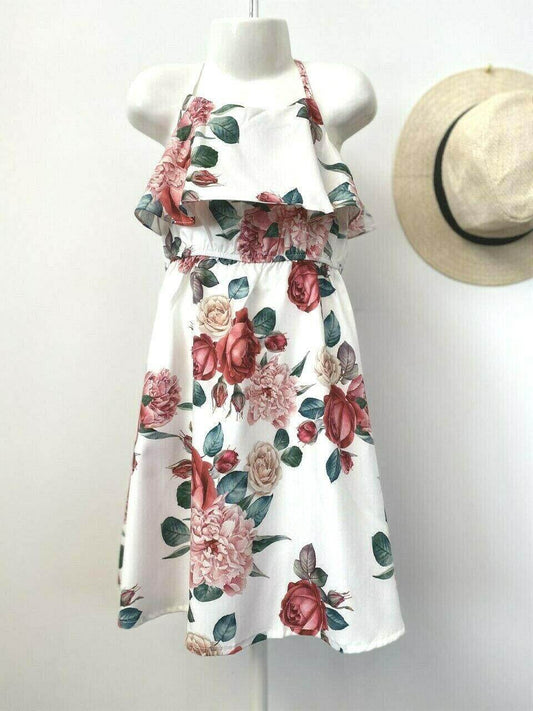 size 3-4 years new girls dress red rose flounce girls dress party dress - MARIGOLD 