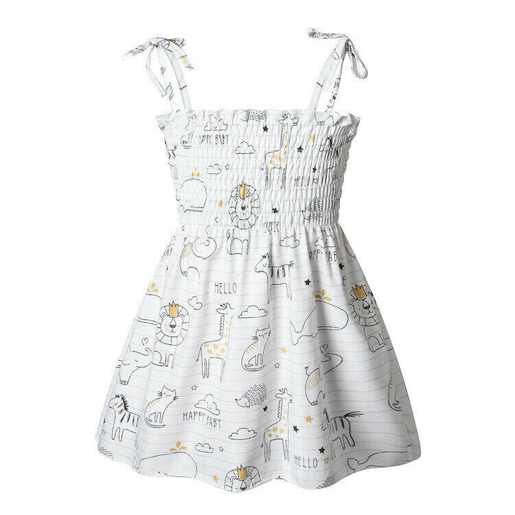 Size 6-9 months Baby Girls Dress Girls Cute Animal Print Baby Girls Dress New - MARIGOLD 