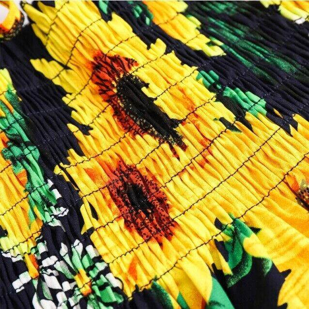 size 6-9 months new baby girl dress dark blue sunflower baby girls dress - MARIGOLD 
