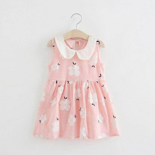 size 6-9 months new baby girls dress 100% cotton floral pink baby girls dress - MARIGOLD 