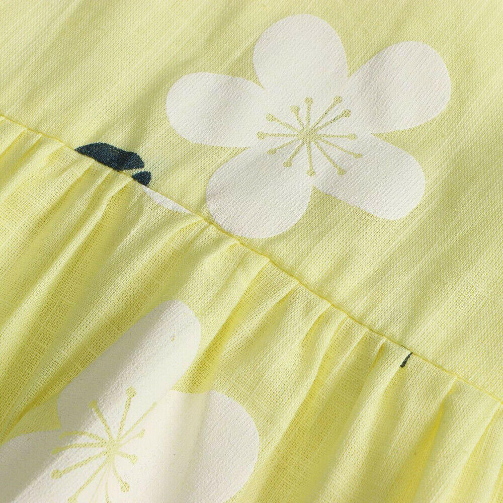size 6-9 months new baby girls dress 100% cotton floral yellow baby girls dress - MARIGOLD 