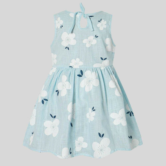 size 9-12 months new baby girls dress 100% cotton white floral girls dress - MARIGOLD 