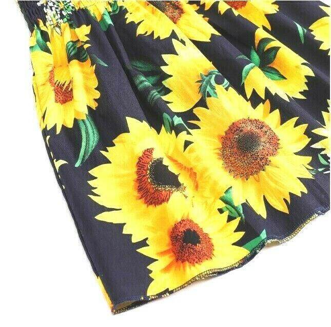size 9-12 months new baby girls dress dark blue sunflower baby girls dress - MARIGOLD 