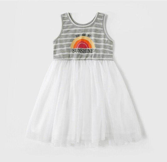 size 9-12 months new baby girls dress 'you are my sunshine' print tulle dress - MARIGOLD 