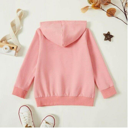size 18-24m to 5-6 years new girls long sleeve top pink unicorn hooded top - MARIGOLD 